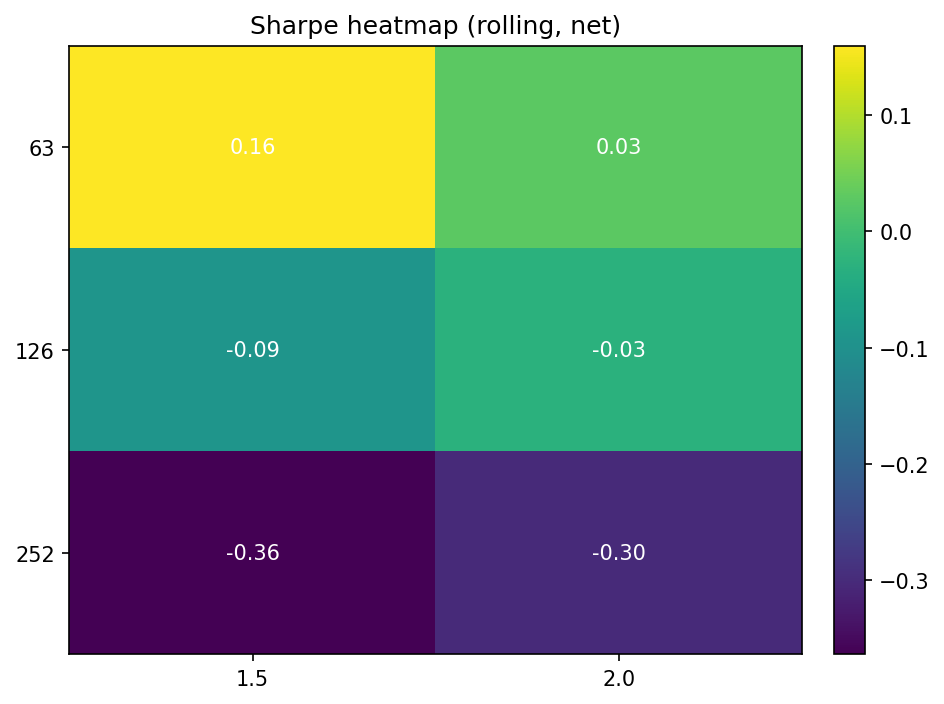 Robustness heatmap, Sharpe net